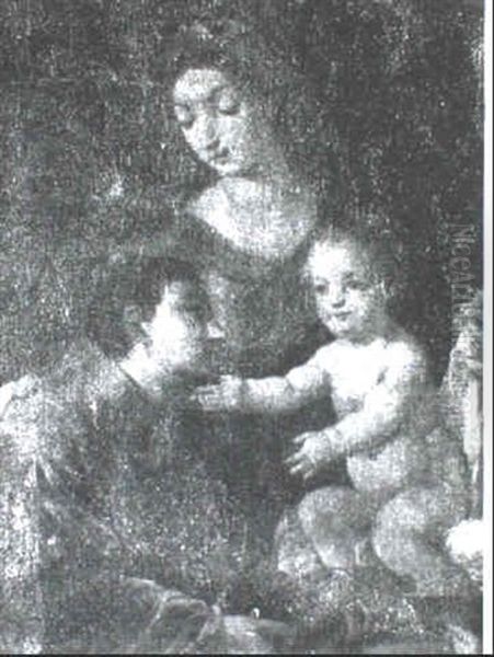 Madonna And Child In An Ecclesiastical Setting Oil Painting by Carlo Maratta or Maratti