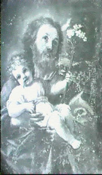 Saint Joseph Et L'enfant Jesus Oil Painting by Carlo Maratta or Maratti
