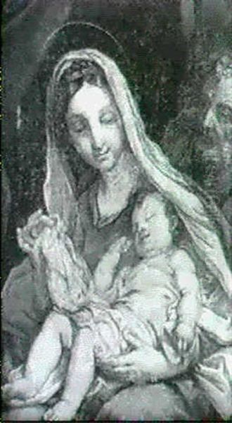 The Holy Family Oil Painting by Carlo Maratta or Maratti