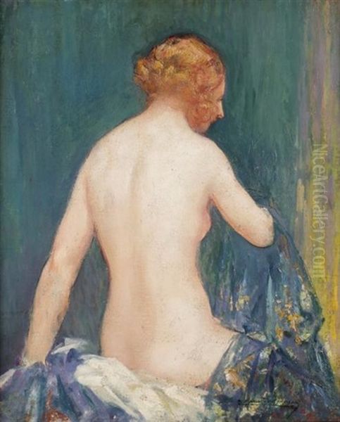 Portrait De Femme Rousse Oil Painting by Pierre Amede Marcel-Beronneau