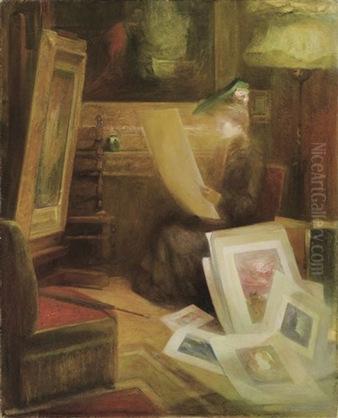 L'atelier Du Peintre Oil Painting by Pierre Amede Marcel-Beronneau