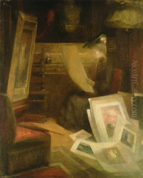 Interieur De L'atelier, 47 Boulevard Montparnasse Oil Painting by Pierre Amede Marcel-Beronneau
