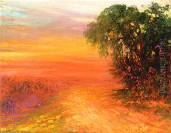Sunset Oil Painting by Pierre Amede Marcel-Beronneau