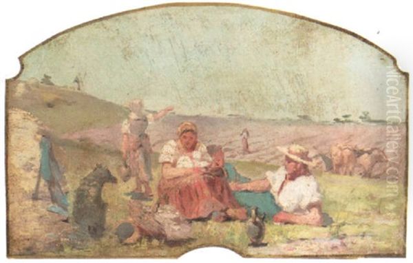 Repose Au Laboureur Oil Painting by Pierre Amede Marcel-Beronneau