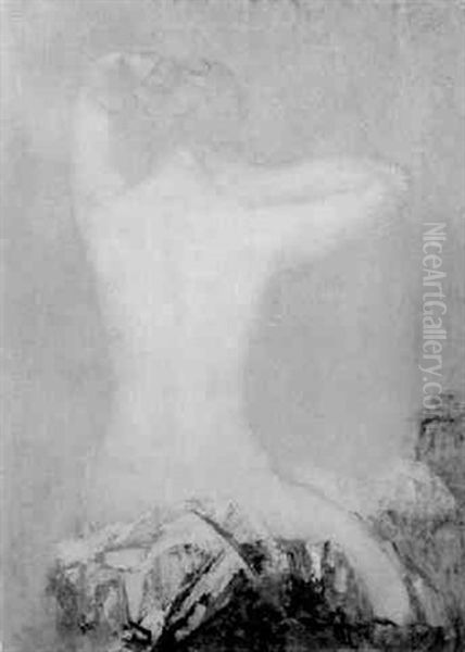 Femme Nue Au Miroir Vue De Dos Oil Painting by Pierre Amede Marcel-Beronneau