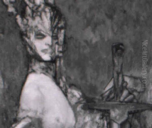 Femme Au Glaive Oil Painting by Pierre Amede Marcel-Beronneau