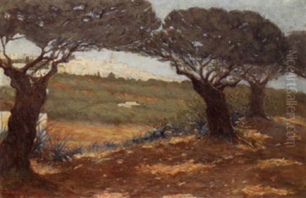 Vue De Sidi-bou-said Oil Painting by Jean Hippolyte Marchand