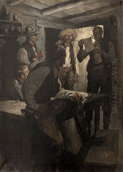 Operator At Queens Oil Painting by John Norval Marchand