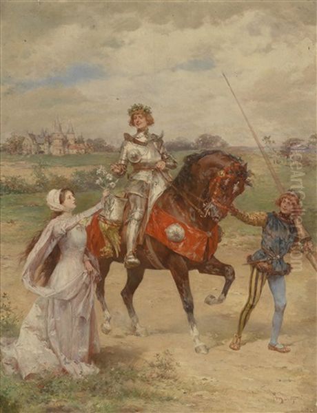 Vor Dem Turnier Oil Painting by Ludovico Marchetti