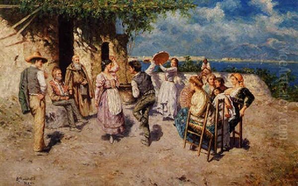 Dancers Oil Painting by Ludovico Marchetti