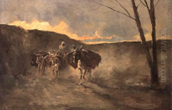 Travellers Oil Painting by Ludovico Marchetti