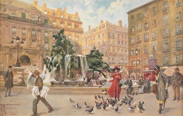 Lion, Fin Du Siecle Oil Painting by Andrea Marchisio