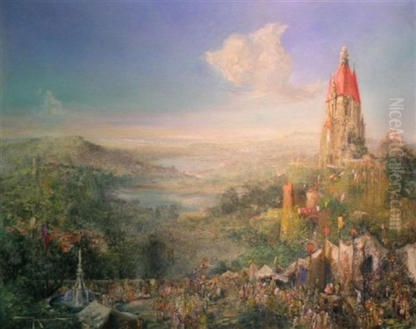 Towering Cathedral Oil Painting by Pinckney Marcius-Simons