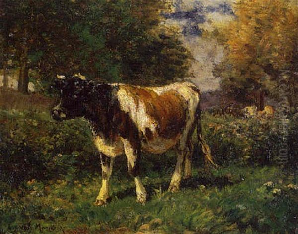 Vache Au Pre Oil Painting by Emile Van Marcke De Lumman
