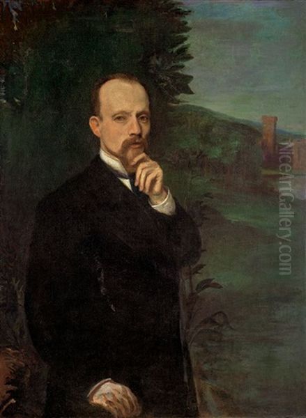 Selbstbildnis Ohne Hut Oil Painting by Hans von Marees