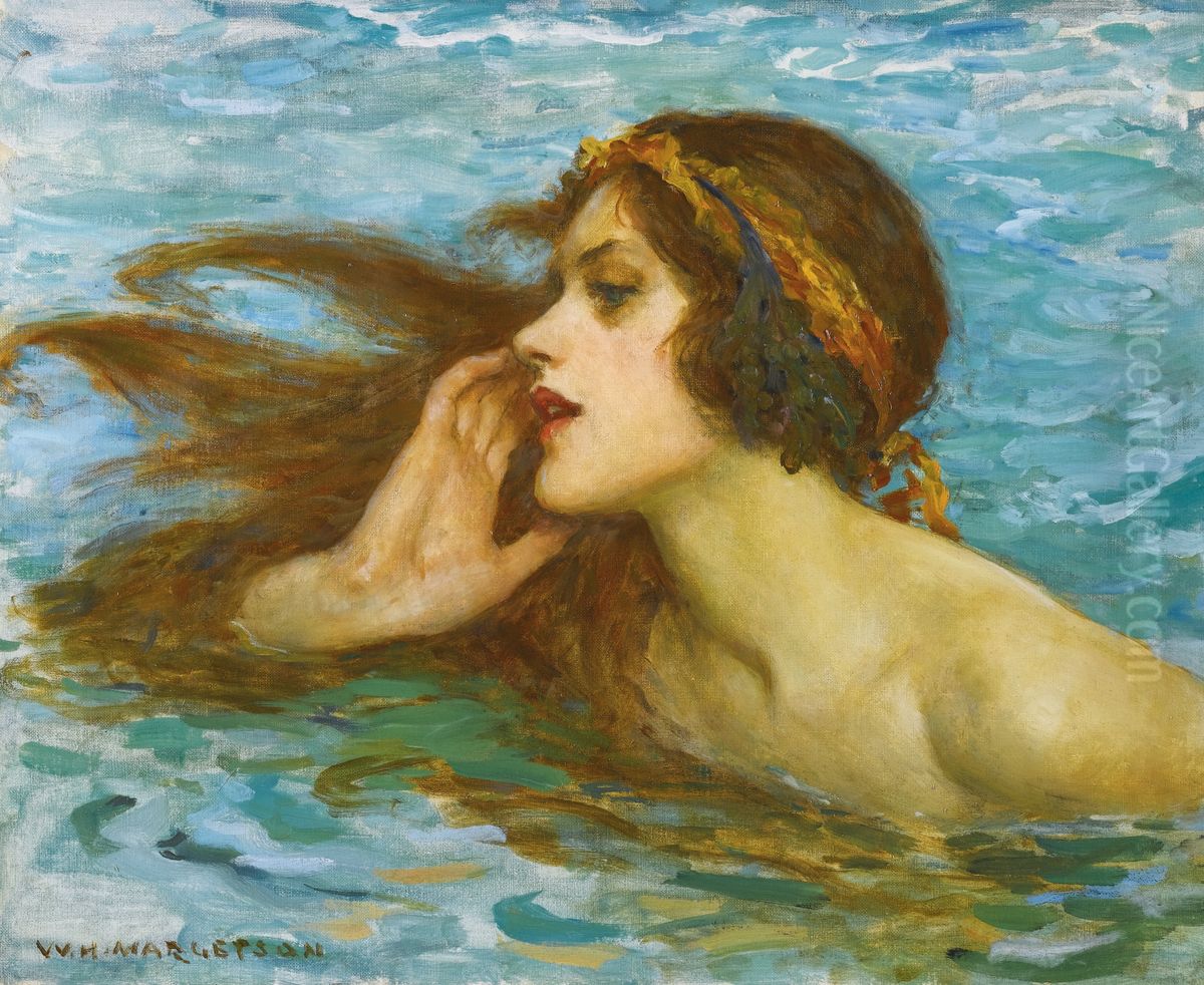 A Little Sea Maiden Oil Painting by William Henry Margetson