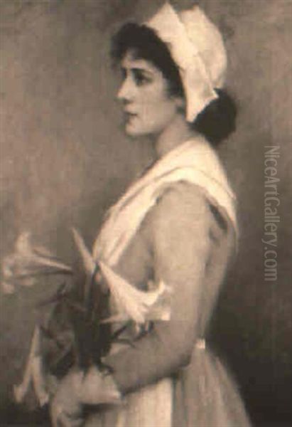 The Jersey Lily Oil Painting by William Henry Margetson