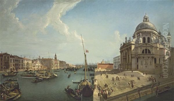The Grand Canal, Venice, Looking Towards Santa Maria Della Salute Oil Painting by Michele Marieschi