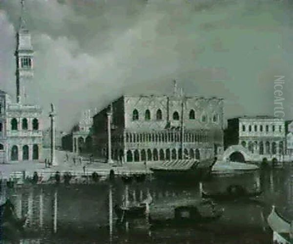 Veince, The Bacino Di San Marco; Venice, The Piazzetta      Di San Basso Oil Painting by Michele Marieschi