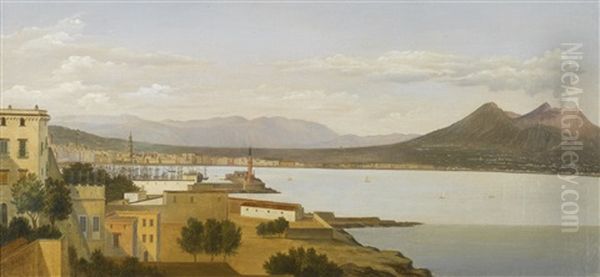 Vue De La Baie De Naples Oil Painting by Prosper-Georges-Antoine Marilhat
