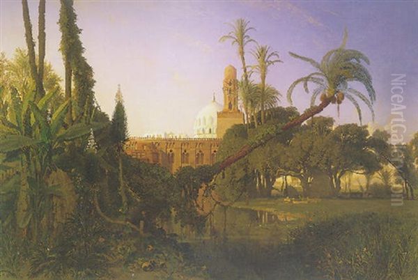 Souvenir De La Campagne De Rosette, Egypte Oil Painting by Prosper-Georges-Antoine Marilhat