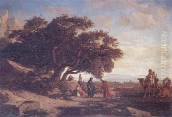 Caravane Pres D'une Source Oil Painting by Prosper-Georges-Antoine Marilhat