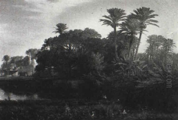 Vue D'egypte Oil Painting by Prosper-Georges-Antoine Marilhat