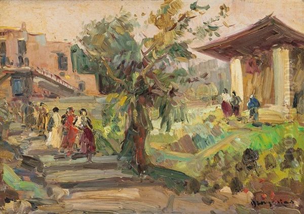 Figure Nel Paesaggio Oil Painting by Francesco di Marino