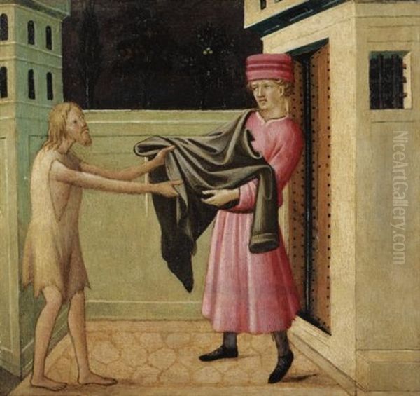 Clothing The Naked (+ 3 Others; 4 Works) Oil Painting by Mariotto Di Cristofano