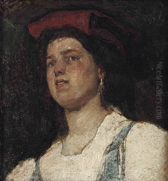 A Young Italian Girl Oil Painting by Matthijs Maris