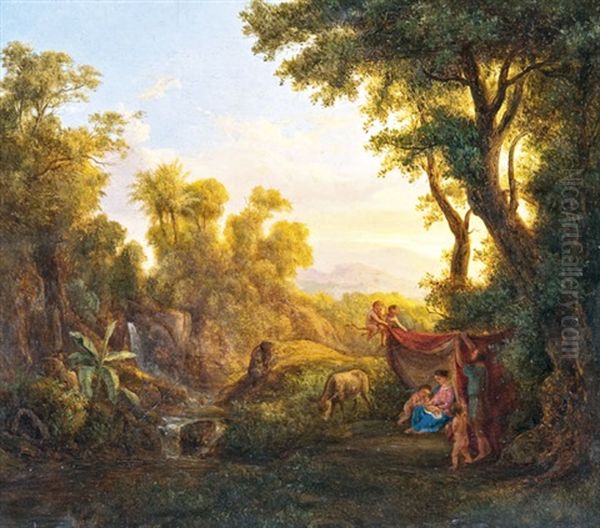 Menekules Egyiptomba Oil Painting by Karoly Marko the Elder