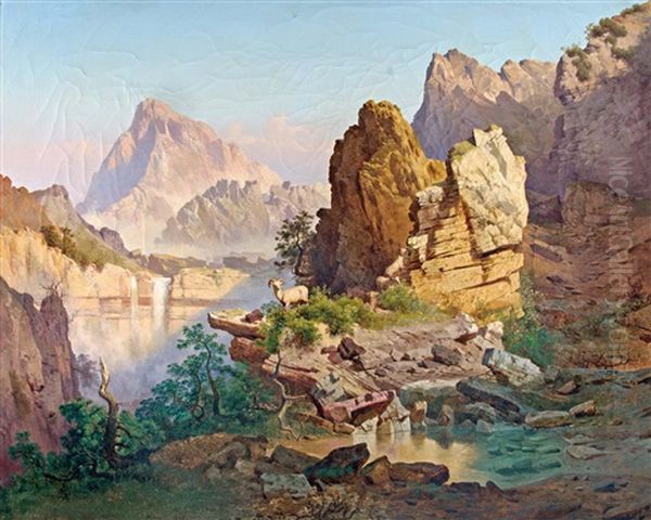 Hegyvideki Tajkep Zergekkel Oil Painting by Ferenc Marko