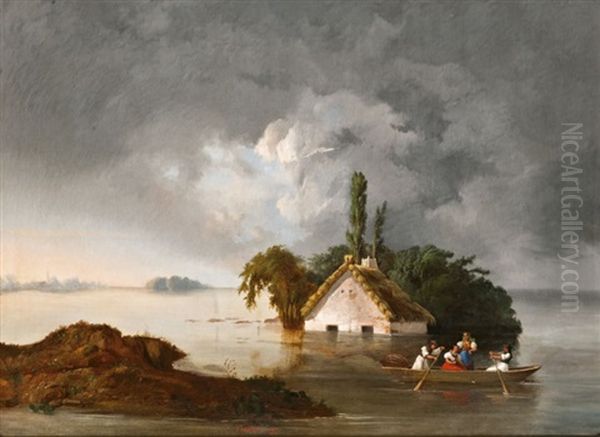 Tiszai Arviz Oil Painting by Ferenc Marko