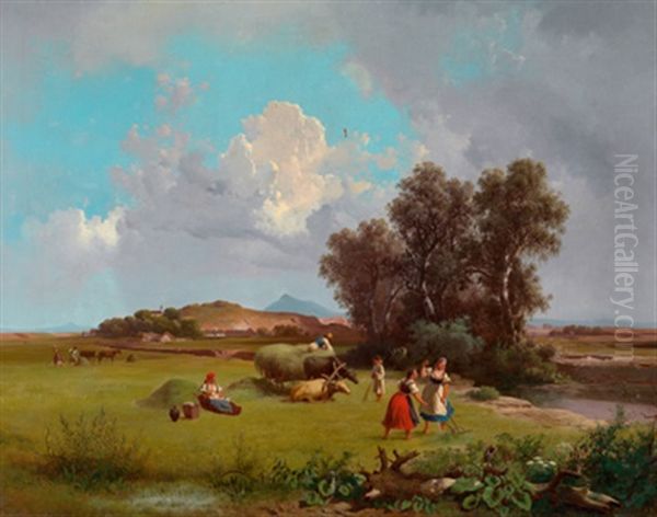 Heuernte Oil Painting by Ferenc Marko