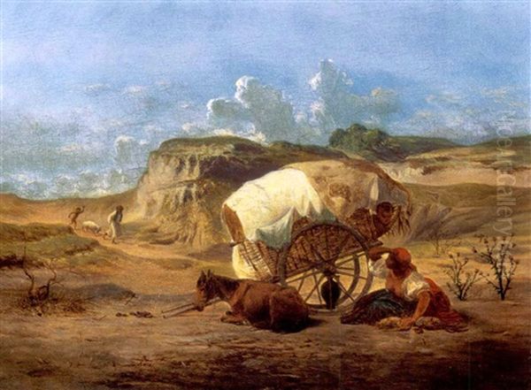 Ekhos Szeker (echo Coach) Oil Painting by Ferenc Marko