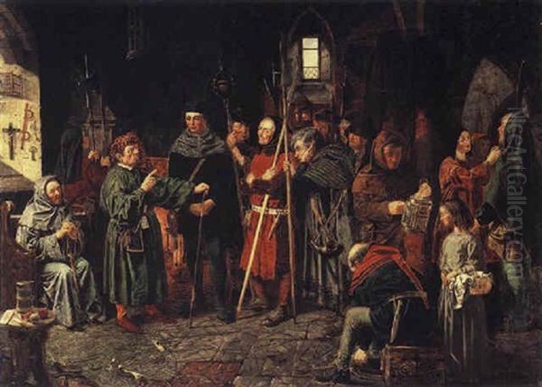 Dogberry's Charge To The Watch (from Shakespeare's Much Ado About Nothing) Oil Painting by Henry Stacy Marks