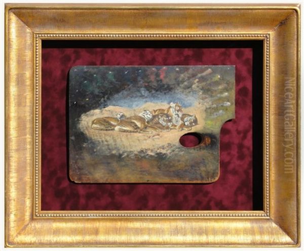 Siesta Africka - Lezici Tygri Oil Painting by Ludwig, Ludek Marold