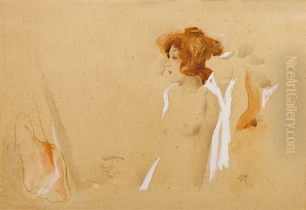 Studie Aktu Oil Painting by Ludwig, Ludek Marold