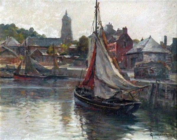 Voilier Au Port Oil Painting by Georges-Philibert-Charles Maroniez