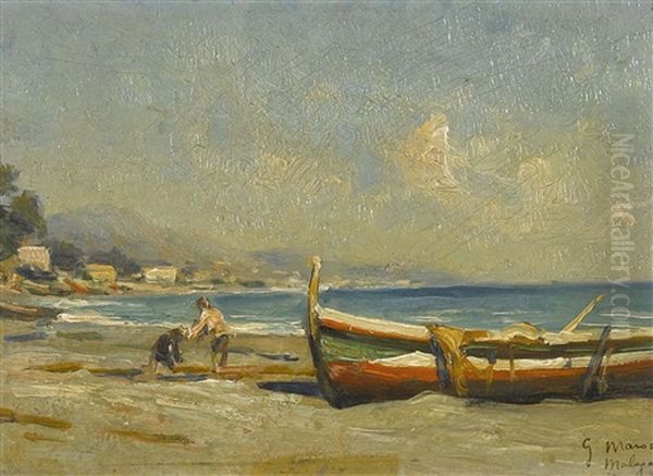Strand Bei Malaga Oil Painting by Georges-Philibert-Charles Maroniez