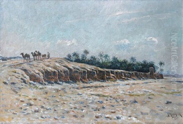Caravane A Biskra Oil Painting by Georges-Philibert-Charles Maroniez