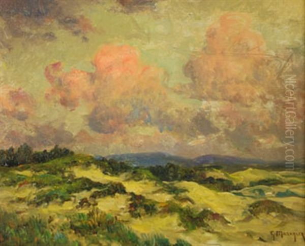 Paysage Au Ciel Rose Oil Painting by Georges-Philibert-Charles Maroniez