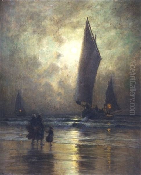 Coming Home Oil Painting by Georges-Philibert-Charles Maroniez
