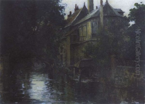 Maison Au Bord De L'eau Oil Painting by Georges-Philibert-Charles Maroniez