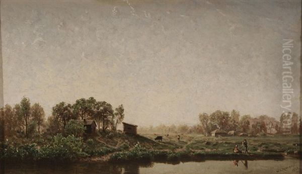 View Of A Creek, California Oil Painting by William Lewis Marple