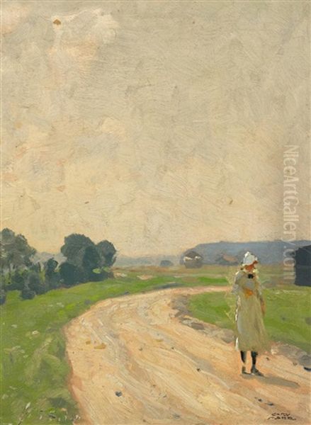 Der Spaziergang Oil Painting by Carl von Marr