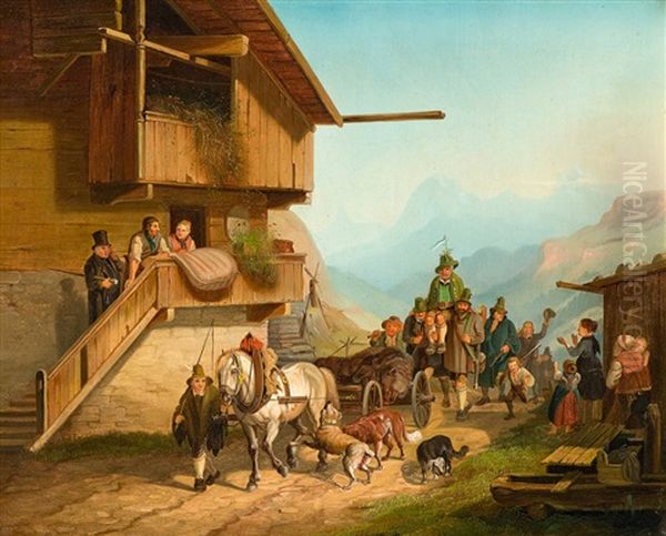 Der Bauernumzug Oil Painting by Joseph Heinrich Marr