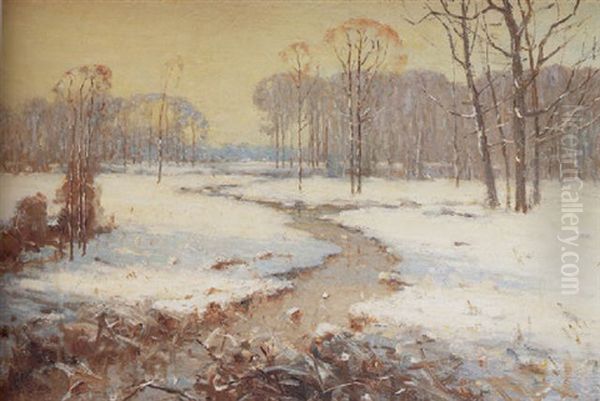First Snow Oil Painting by Clark S. Marshall