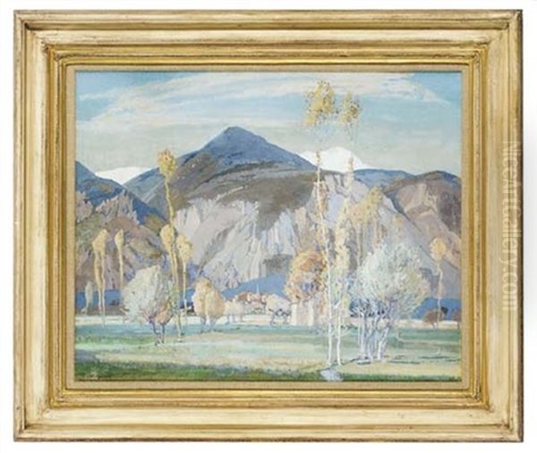 A View To The Hills Oil Painting by Freda, Nee Clulow Marston