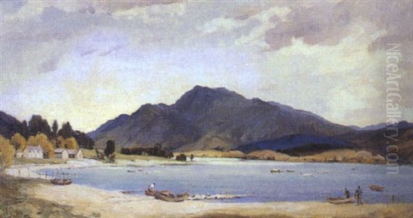 Mountainous Landscape Oil Painting by Freda, Nee Clulow Marston